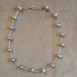 Knotted Pearl Necklace With Sterling Silver Clasp